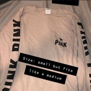 Pink name brand long sleeve shirt